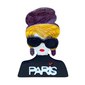 Wrapables Acrylic Fashion Brooch Pin for Sweaters, Coats, Scarves, and Bags, Fashion Diva - 1 of 4