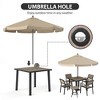 Pamapic 6-Piece Aluminum Outdoor Patio Dining Set with Square Table, Small Side Table and 4-Stackable Chairs - 4 of 4