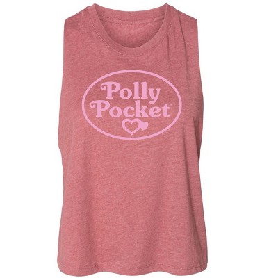 Women's Polly Pocket Polly Pocket Pink Logo Graphic Racerback Tank - Heather Mauve - Small
