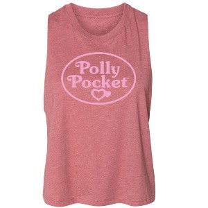 Women's Polly Pocket Polly Pocket Pink Logo Graphic Racerback Tank - Heather Mauve - Small - 1 of 2