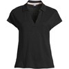 Lands' End Women's Linen Blend Johnny Collar Polo - 3 of 3