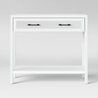 white wood sofa table