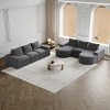 Modern Curved Chenille Sectional Sofa with 2 Chaise Lounges, Convertible L-Shaped 6-Seat Modular Couch for Living Room & Bedroom–The Pop Home - 3 of 4