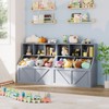 Compact Wooden Kids Bookshelf and Toy Organizer – 35-Inch, 3 Open Shelves, 2 Storage Bins – 2-Tier Bookcase - 3 of 4
