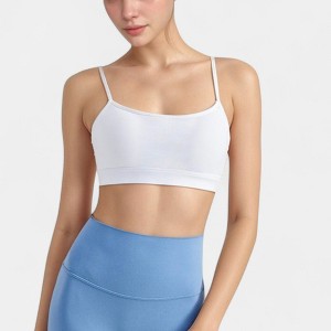 Anna-Kaci Active Women's Spaghetti Strap Scoop Neck Sports Bra Top with Lightweight Stretch Fabric - 1 of 4