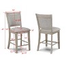 Gulches Farmhouse Style Counter Height Chair Bar Stool Set of 2, Tan/Beige Gray Finish, Upholstered Back, 41" H - 3 of 4