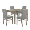 5 PCS Dining Table Set Dining Set with 4 Upholstered Dining Chairs,  Rustic, Farmhouse, Antique-ModernLuxe - 4 of 4