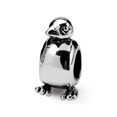 Black Bow Jewelry Sterling Silver Hatching Baby Bird Bead Charm