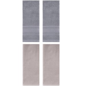 REGALWOVEN 4 Pcs Cotton Soft Absorbent Waffle Hand Towel for Bathroom - 1 of 4