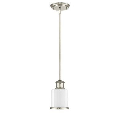 Polished Nickel Modern Mini Pendant Light with Handcrafted Glass