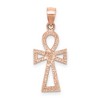 Black Bow Jewelry 14k Yellow or Rose Gold Small Ankh Cross Pendant, 10 x 26mm - 3 of 4