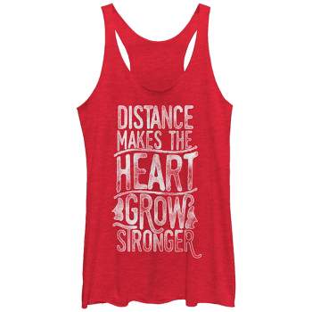Women's CHIN UP Valentine Distance Makes Heart Stronger Racerback Tank Top