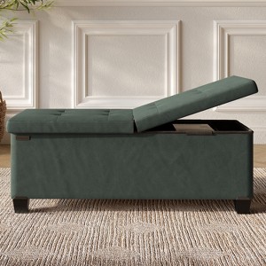StorageBud Storage Ottoman for Bedroom End of Bed, Faux Leather Storage Bench, Large Storage Ottoman Bench, Entryway Bench with Storage - 1 of 4