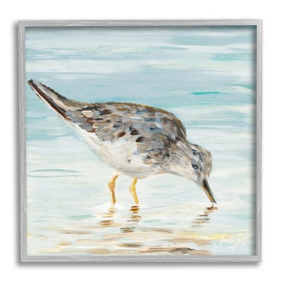 Stupell Industries Sandpiper Hunting on Beach Coast Shallow Nautical Waters