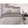 Full/Queen Size 6-Piece Reversible Comforter Set with Quilt – Grey & Light Green Paisley Print - 2 of 3