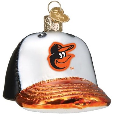 Old World Christmas Blown Glass Ornament for Christmas Tree, Baltimore Orioles Baseball Cap (with OWC Gift Box)