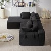 TiramisuBest 132" Modular L-Shaped Upholstered Sectional Sofa Set w/ 6 Pillows & Free Combination for Living Room & Bedroom,Green - 3 of 4