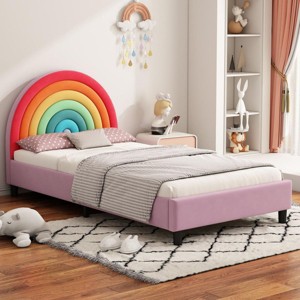 Streamdale Colorful Rainbow Design Twin Platform Bed - 1 of 4