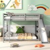 Full over Full Bunk Bed with Ladder, Slide and Shelves-ModernLuxe - image 2 of 4