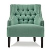 Textured Fabric Upholstered Modern Traditional Accent Chair with Button Tufted Back, Attached Cushions, Dacron Wrapped Foam, Solid Wood Frame - 3 of 4