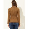 INSPIRE CHIC Women's Faux Suede Belted Lapel Single Breasted Work Outwear Blazer - 4 of 4