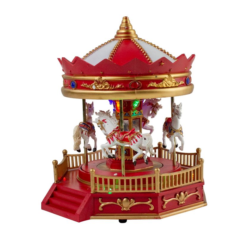 Northlight LED Lighted Animated and Musical Carousel Christmas Village Display - 9.25", 4 of 8