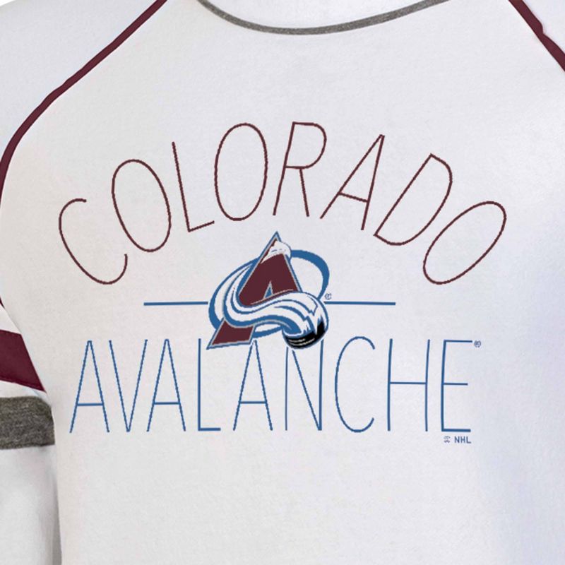 NHL Colorado Avalanche Women&#39;s White Fleece Crew Sweatshirt, 3 of 4