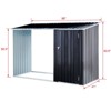 NicBex 8x3.4 Ft Outdoor Storage Shed with Lockable Door,Firewood Rack for Backyard Garden Patio Porch,Black - 3 of 4