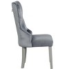 Passion Furniture Geneva Silver Champagne Velvet Upholstered Arm Chair (Set of 2) - 4 of 4