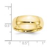 Black Bow Jewelry 7mm or 8mm 10K Yellow Gold Domed Comfort Fit Band - 3 of 4