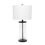 Entrapped Glass Table Lamp with Fabric Shade Black - Lalia Home