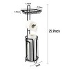 FURNIinspire 2pc Tissue Paper Roll Stand Shelf Bathroom Toilet Paper Storage Holder Floor Standing Toilet Paper Dispenser, Black, 15.8"*7.22"*7.22" - 3 of 4