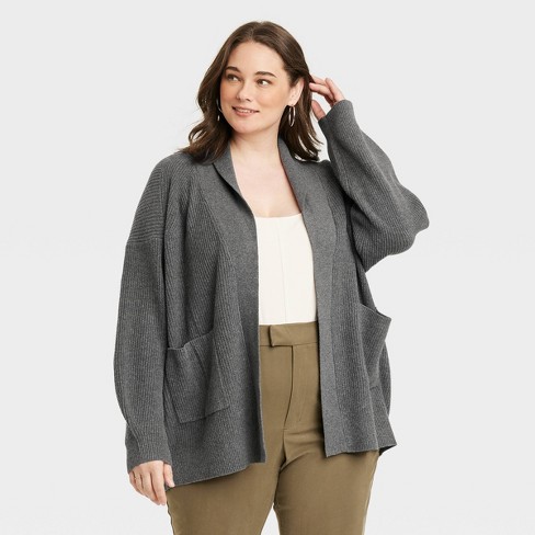 Women's Open Layering Cardigan - A New Day™ Dark Gray Xxl : Target