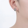 Stunning rhodium and 14k gold plated stud earrings with sparkling sapphire-colored cubic zirconia for a touch of elegance - 2 of 2