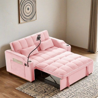 versatile foldable sofa bed in 3 lengths,adjustable back and with USB port and ashtray and swivel phone stand - Leovsnove