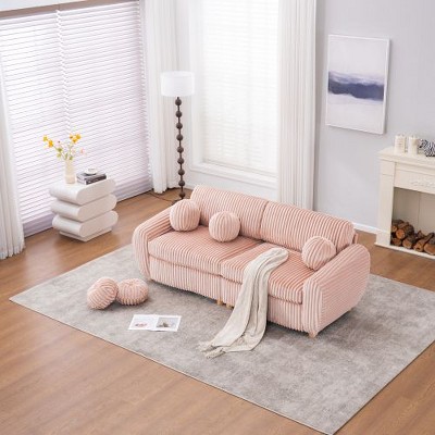 CAVINAS Modern Sofa for Living Room, 84" Loveseat Sofa, Corduroy Sofa Couch, Upholstered Sofa for Apatment Bedroom Home Office