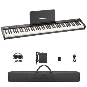 88-Key Semi-Weighted Digital Piano ¨C Full Size Portable Keyboard with Sustain Pedal, Power Adapter & Headphones ¨C Ideal for Adult Beginners - 1 of 4
