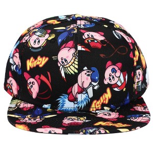 Kirby Sublimated all Over print Flat Bill Snapback Hat - 1 of 4