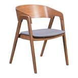 Set of 2 Mid-Century Modern Dining Chair Walnut/Dark Gray - ZM Home