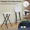 VECELO 18 in. Portable Folding Chair with Handle, Heavy Duty Round Fold Stool Chair, Foldable Stool for Indoor or Outdoor, Black/White - 4 of 4