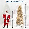 Jojoka Pencil Christmas Tree, Pre-Lit Frosted Artificial Tree, Skinny Xmas Trees Holiday Decoration, with LED Light and Metal Base - 2 of 4