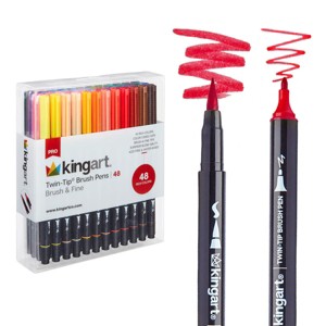 KINGART PRO Twin-Tip™ Brush Pens 48 Colors - 1 of 4