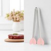 Unique Bargains Pcs Food Tongs Heart-Shaped Ice & Food Tongs Dishwasher Safe Stainless Steel Silicone 5 Inch 1 Pcs - 2 of 3
