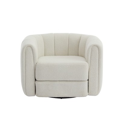 Ridstar Modern Accent Chair and Armchairs with Upholstered For Living Room-White