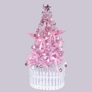 TopComfy Christmas Tree Stand 5ft Slim Pencil Tree with Sturdy Base and Easy Storage, Pink, 25.98"*25.98"*59.06" - 1 of 4