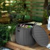 Karl Home | 36 Gal Outdoor Round Plastic Deck Box - 4 of 4