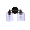 Craftmade Lighting Coppa 2 - Light Vanity in  Flat Black/Satin Brass - 3 of 4