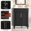 Kumasinova 24" Compact Bathroom Vanity with Half-Moon Ceramic Sink,Bathroom Cabinet with 2 Doors,Adjustable Shelf  for Small and Medium Restroom - 3 of 4