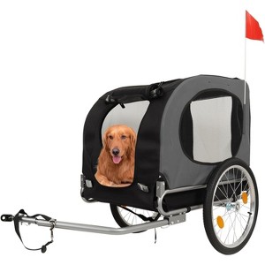 Dog Bike Trailer & Jogging Stroller – 2-in-1 Convertible Pet Bicycle Carrier for Medium & Large Dogs up to 88 lbs, 16" Air-Filled Tires, Black - 1 of 4