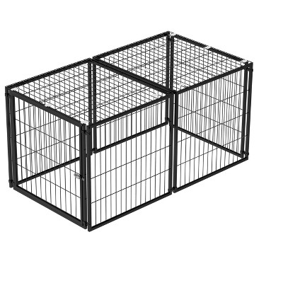 Gulches Large Dog Cage 48inch Dog Kennel for Medium Dogs Puppy Dog Playpen with Top, Pet Cage, Indoor, Black